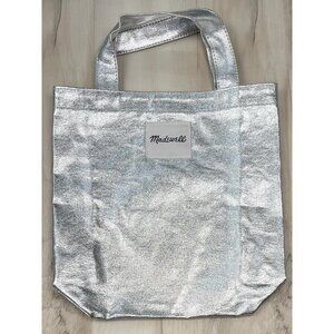 MADEWELL Small 10"x9.5"x2.5" Silver Canvas TOTE BAG NR468 EUC